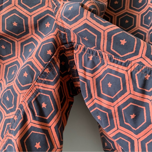 Patagonia Men's Geometric Hexagon Print Water Swim Trunks Orange Tie 35 - Picture 5 of 8